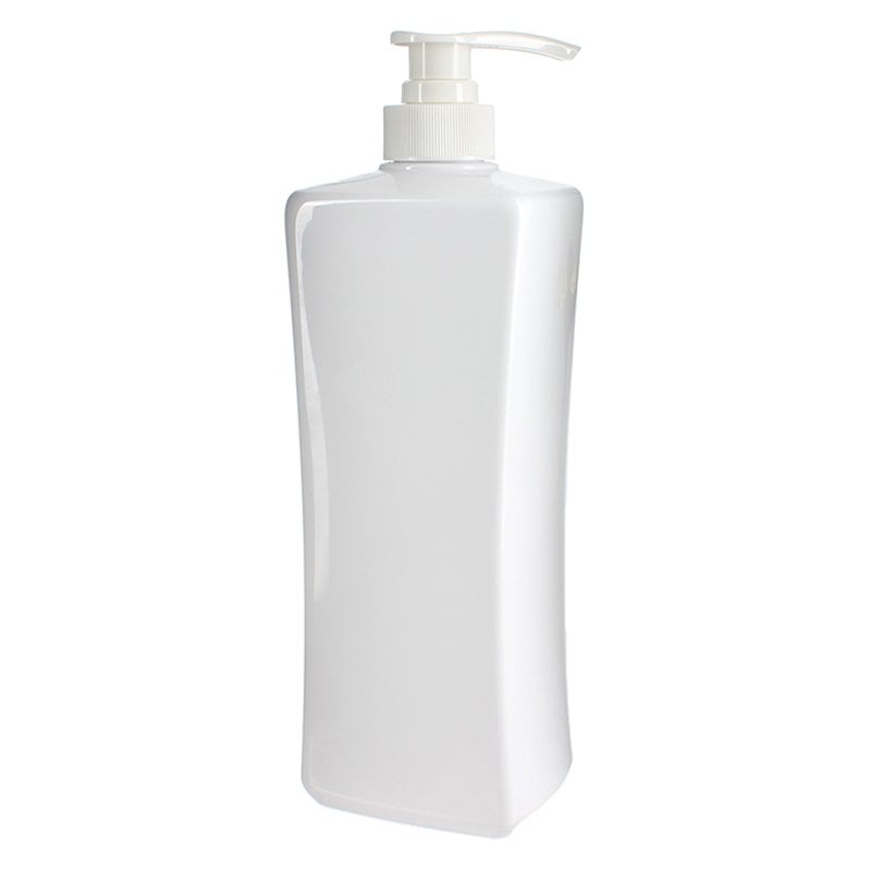 1000ml White Square PET Plastic Bottle with 32/410 Neck - Image 2