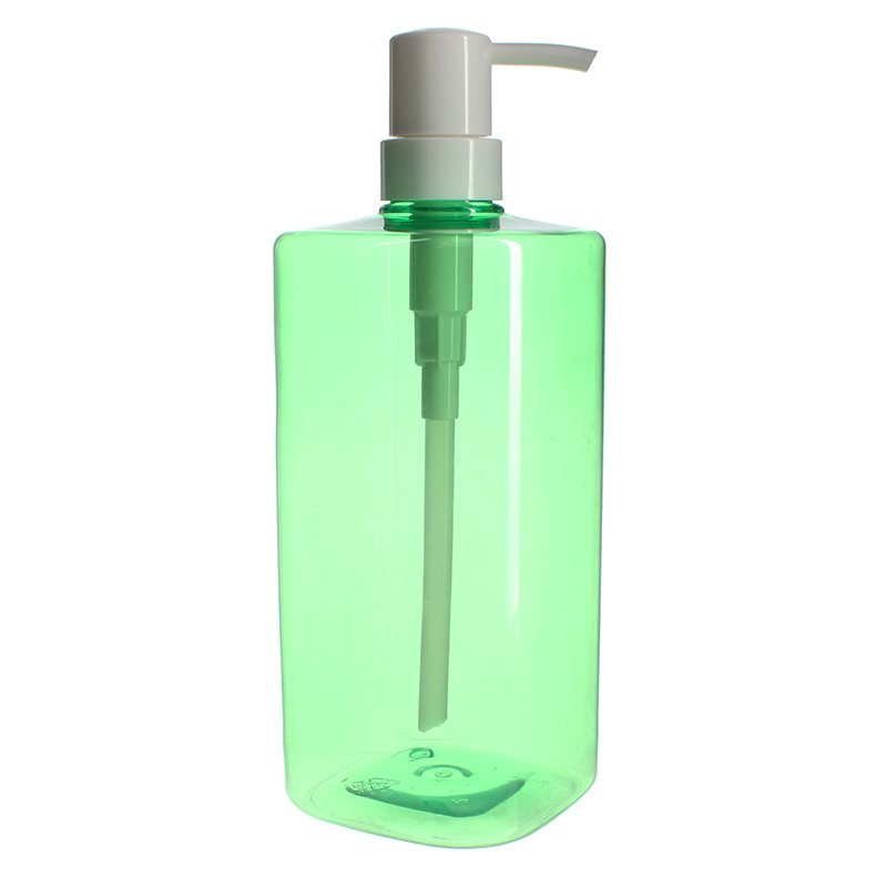 1000ml Clear Green Square PET Plastic Bottle with 32/410 Neck - Image 2