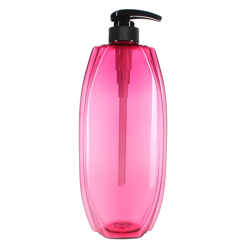1000ml Clear Red Oval PET Plastic Bottle with 32/410 Neck - Image 2