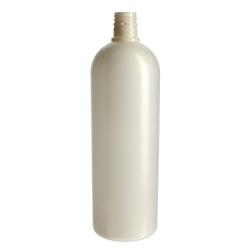 1000ml Clear PET Plastic Boston Round Bottle with 28/415 Neck - Image 3
