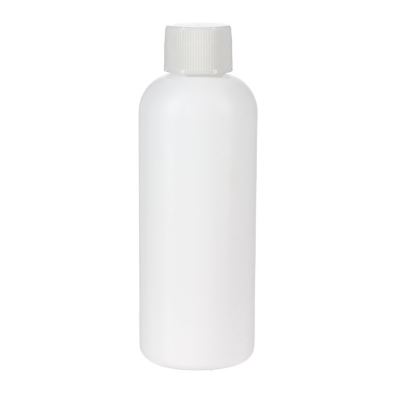 100ml White HDPE Plastic Boston Round Bottle with 20/410 Neck - Image 4