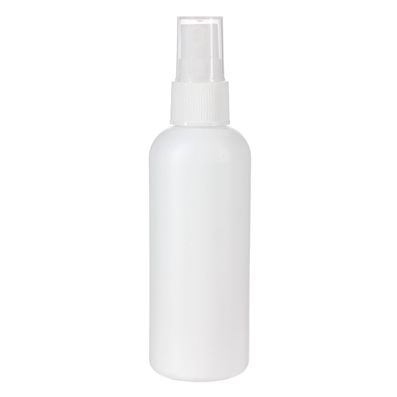 100ml White HDPE Plastic Boston Round Bottle with 20/410 Neck - Image 3