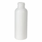 100ml White HDPE Plastic Boston Round Bottle with 24/410 Neck