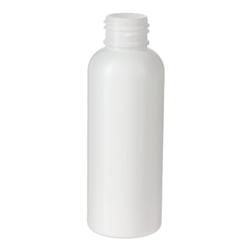 100ml White HDPE Plastic Boston Round Bottle with 24/410 Neck