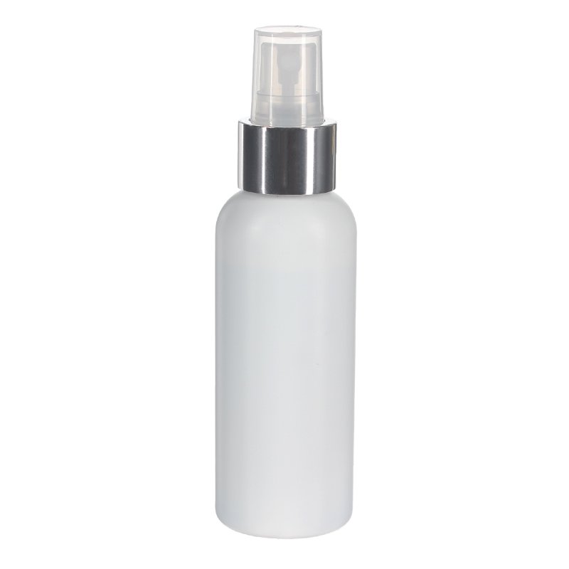 100ml White HDPE Plastic Boston Round Bottle with 24/410 Neck - Image 3