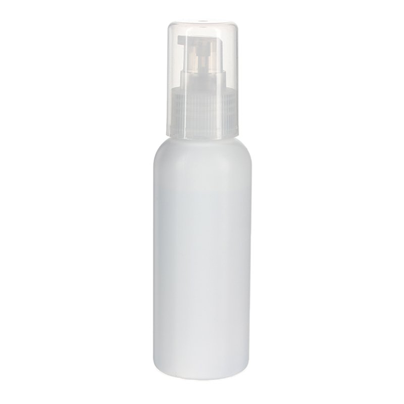 100ml White HDPE Plastic Boston Round Bottle with 24/410 Neck - Image 2