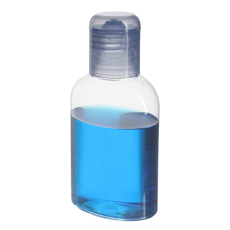 100ml Clear Oval PET Plastic Bottle with 24/415 Neck - Image 2