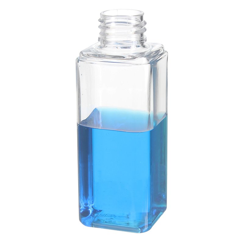 100ml Clear Square PET Plastic Bottle with 24/410 Neck - Image 3