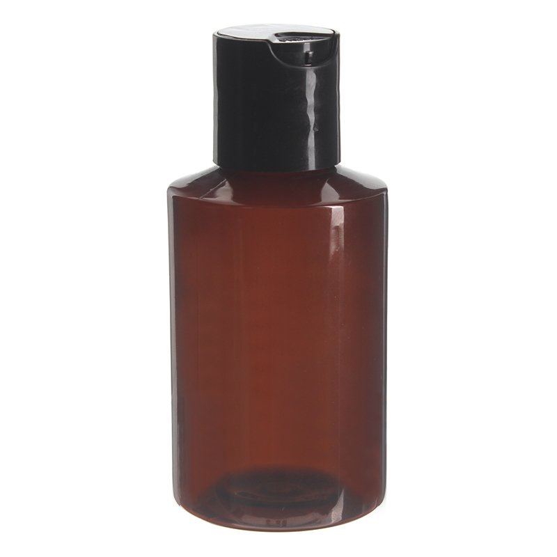 100ml Amber PET Plastic Modern Round Bottle with 24/410 Neck - Image 3