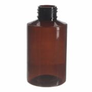 100ml Amber PET Plastic Modern Round Bottle with 24/410 Neck
