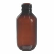 100ml Amber PET Plastic Modern Round Bottle with 24/410 Neck