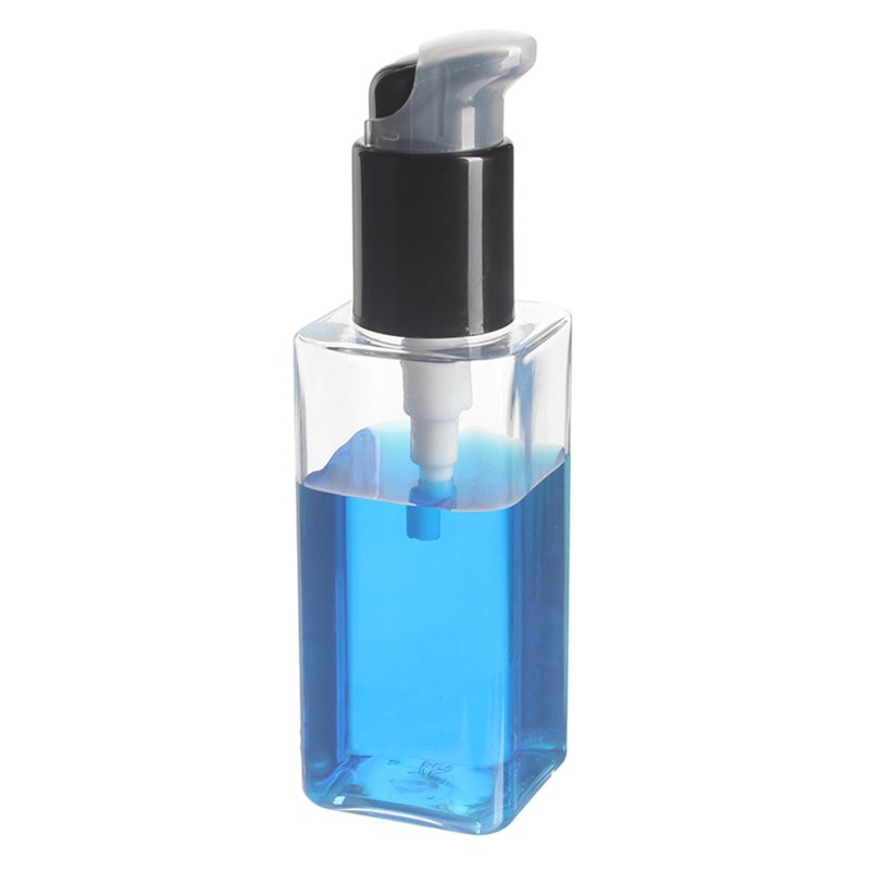 120ml/4oz Clear Square PET Plastic Bottle with 24/410 Neck