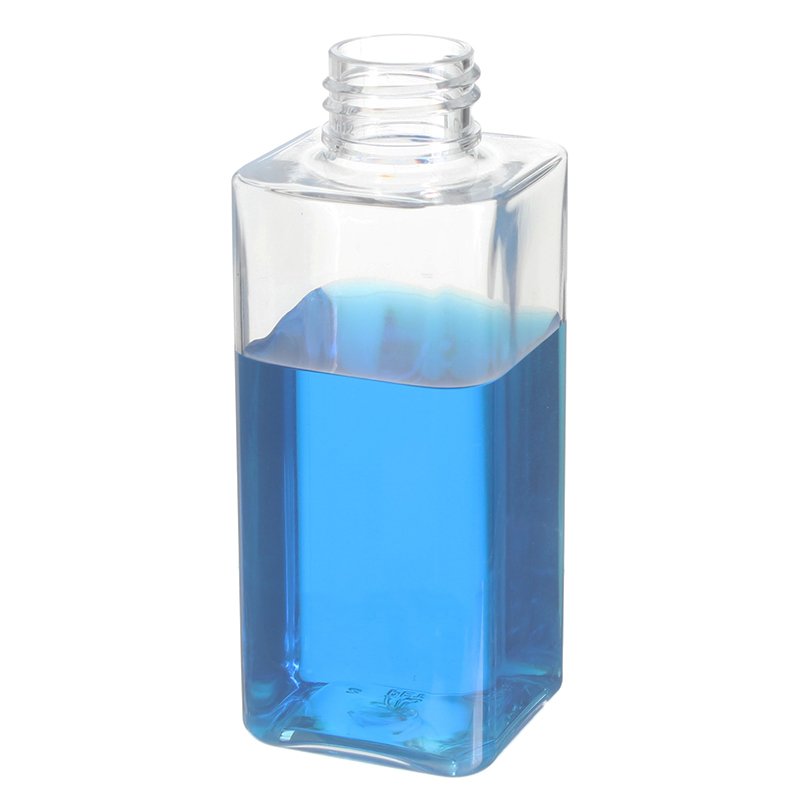 120ml/4oz Clear Square PET Plastic Bottle with 24/410 Neck - Image 3