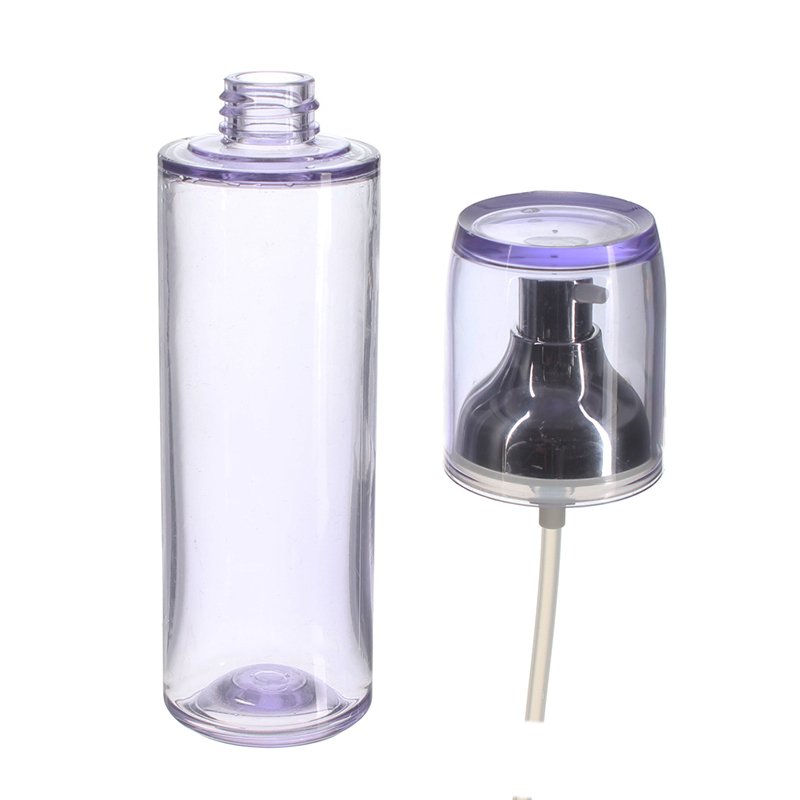 120ml/4oz Clear Light Blue Extra Thick Cylinder PETG Plastic Pump Bottle with 20/410 Neck - Image 3