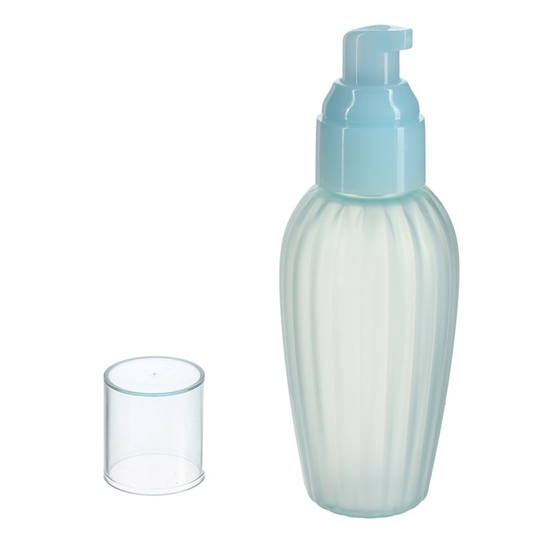 125ml Clear Blue PET Plastic Round Bottle with 24/410 Neck - Image 2