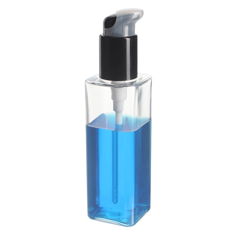 150ml/5oz Clear Square PET Plastic Bottle with 24/410 Neck