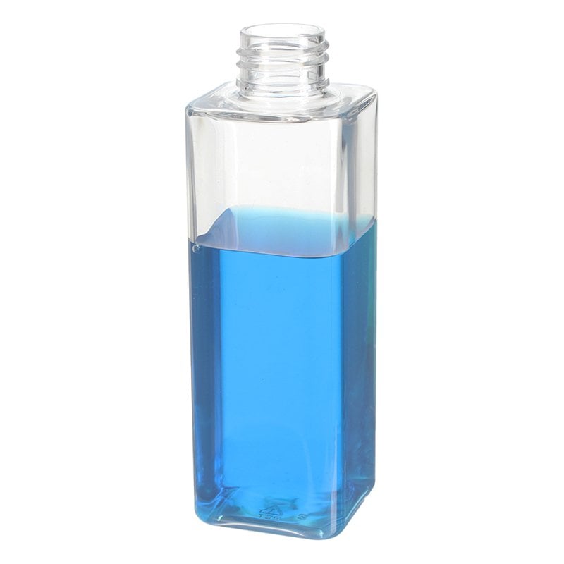150ml/5oz Clear Square PET Plastic Bottle with 24/410 Neck - Image 3