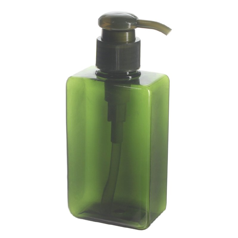 150ml/5oz Clear Green Square PET Plastic Bottle with 24/410 Neck - Image 2
