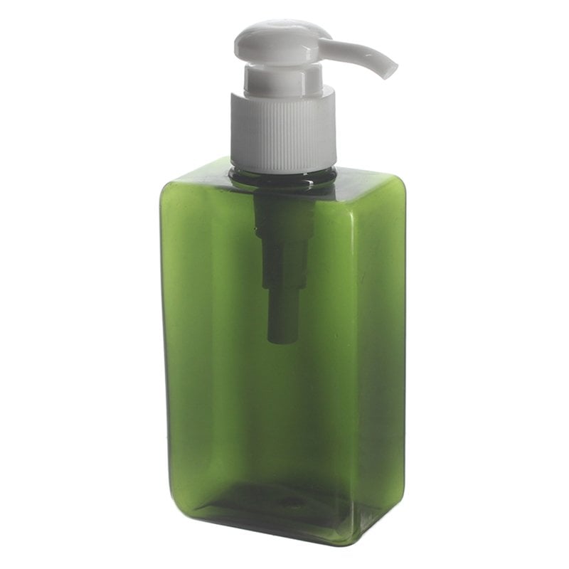 150ml/5oz Clear Green Square PET Plastic Bottle with 24/410 Neck - Image 3