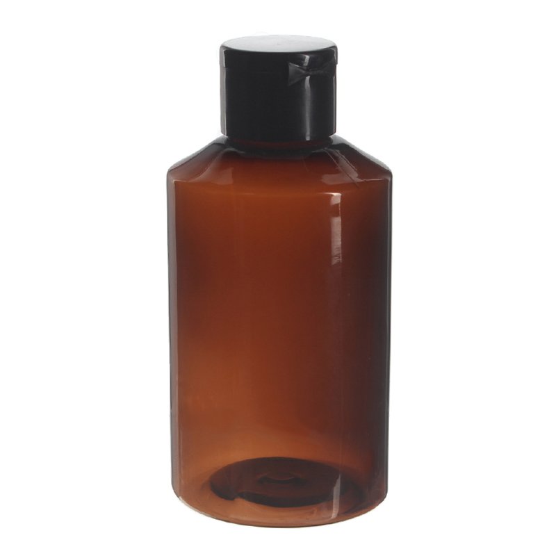150ml/5oz Amber PET Plastic Modern Round Bottle with 24/410 Neck - Image 3