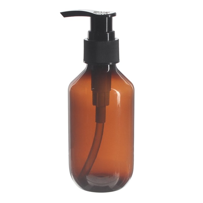 150ml/5oz Amber PET Plastic Modern Round Bottle with 24/410 Neck - Image 2