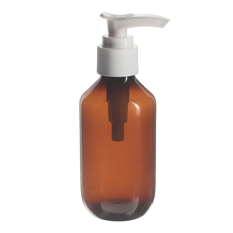 150ml/5oz Amber PET Plastic Modern Round Bottle with 24/410 Neck - Image 4