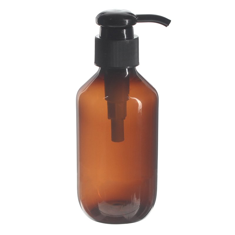 150ml/5oz Amber PET Plastic Modern Round Bottle with 24/410 Neck - Image 3
