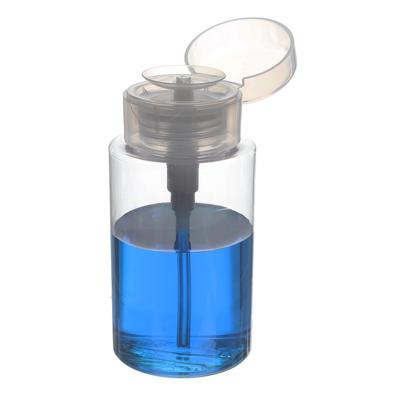 150ml/5oz Clear PETG Plastic Cylinder Polish Remover Bottle with 33/410 Neck - Image 2