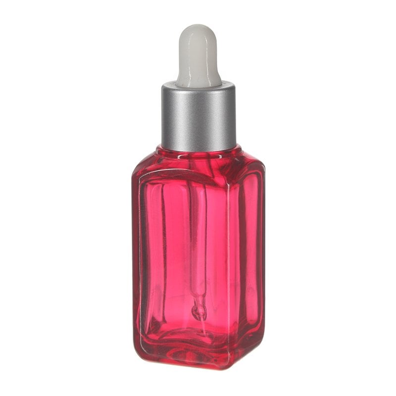 15ml Clear Red Square Extra Thick PETG Plastic Dropper Bottle with 13/410 Neck