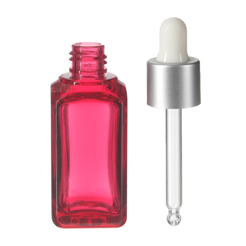 15ml Clear Red Square Extra Thick PETG Plastic Dropper Bottle with 13/410 Neck - Image 2