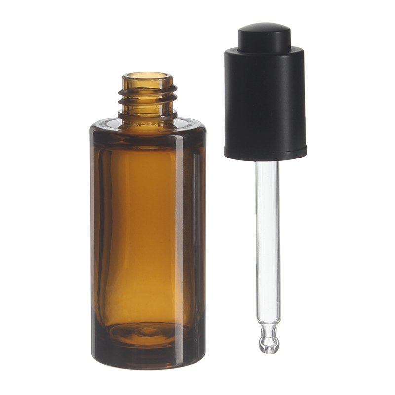 15ml Amber Extra Thick PETG Cylinder Plastic Button Dropper Bottle with 13/410 Neck - Image 2
