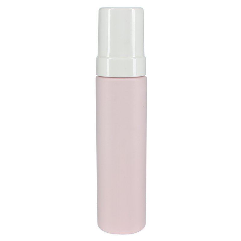 Soap Foam Bottle 200ml, HDPE, Pink, Cyliner Round, 43mm