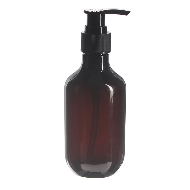 200ml Amber PET Plastic Modern Round Bottle with 24/410 Neck - Image 2
