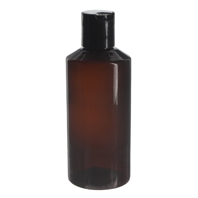 200ml Amber PET Plastic Modern Round Bottle with 24/410 Neck - Image 3