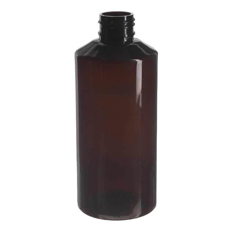 200ml Amber PET Plastic Modern Round Bottle with 24/410 Neck