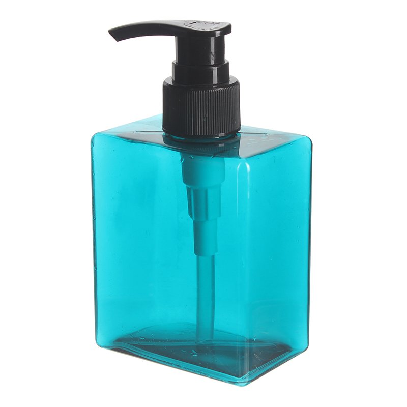 200ml Clear Blue Square PETG Plastic Bottle with 24/410 Neck - Image 2