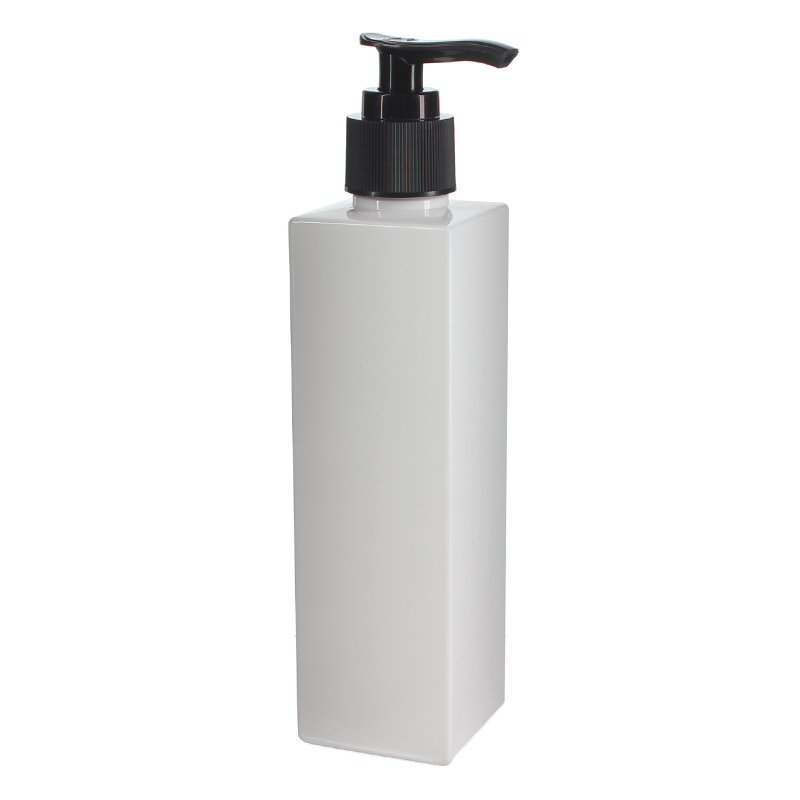 200ml White Square PETG Plastic Bottle with 24/410 Neck - Image 3