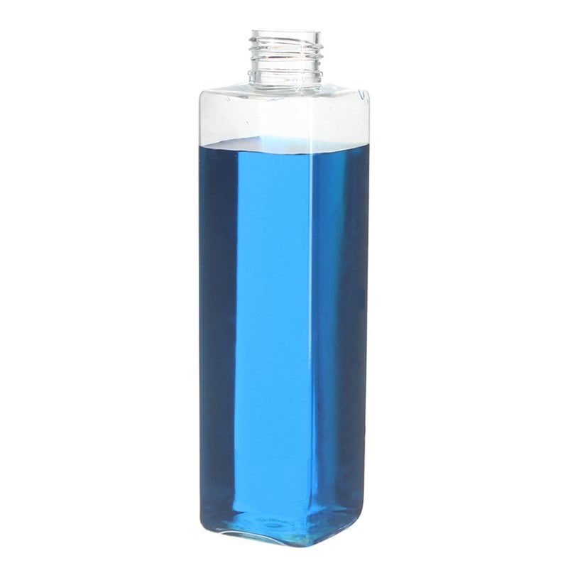 220ml Clear Square PET Plastic Bottle with 24/410 Neck