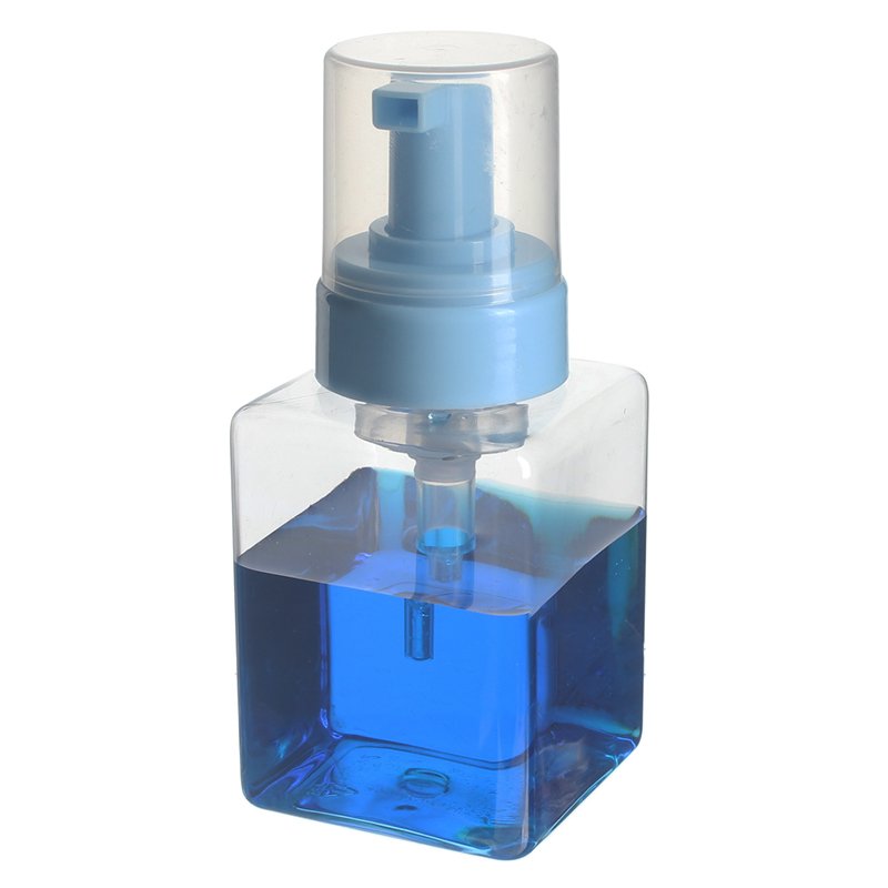 Soap to Foam Dispenser Vendor, 235ml, PET, Clear, Square, 42mm - with white foamer pump