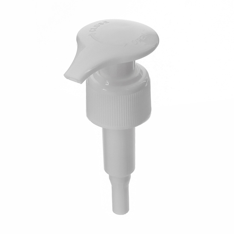 Soap Dispenser Pump Only, 24/410, Ribbed, Lock Up, White, 1.4ml Output - top view - KIWL Plastic