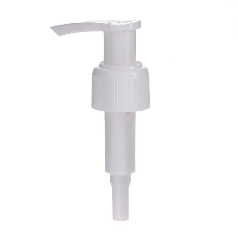 24-410 White Lotion Pump, Lock Up, Ribbed, 1.4ml Output - KIWL Plastic