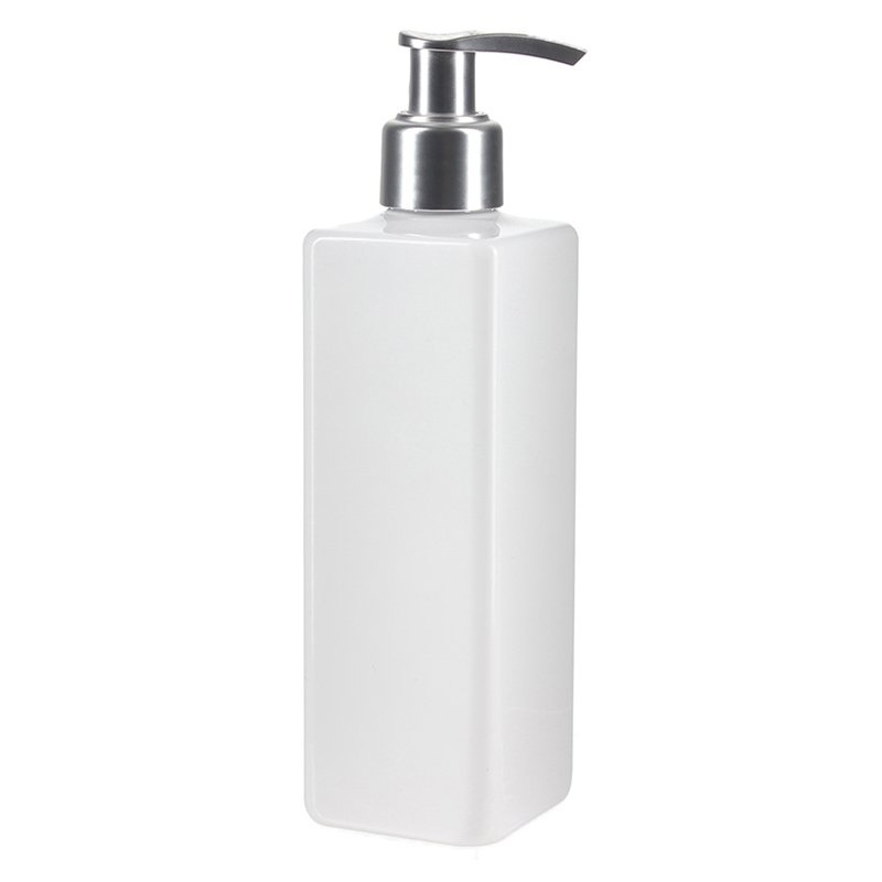 250ml White Square PET Plastic Bottle with 24/410 Neck - Image 3