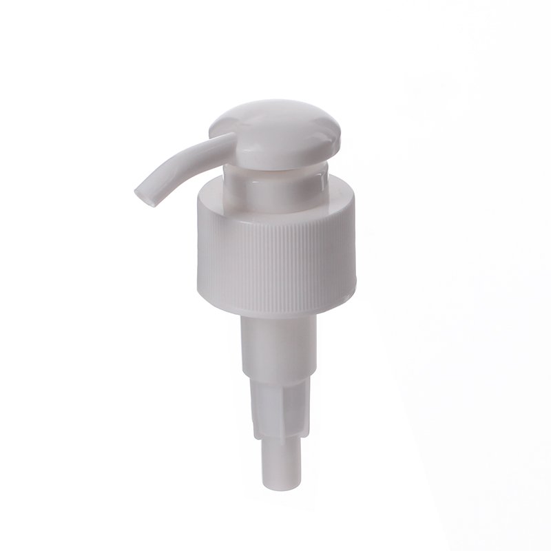 28/410 White PP Ribbed Twist Lock Down Lotion Pump - Image 3