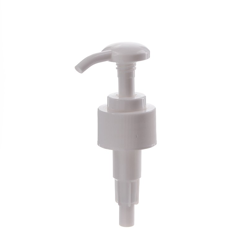 28/410 White PP Ribbed Twist Lock Down Lotion Pump - Image 2