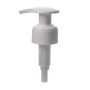 28mm Lotion Pump, Ribbed, Lock Up, White, 1.4ml Output - KIWL Plastic