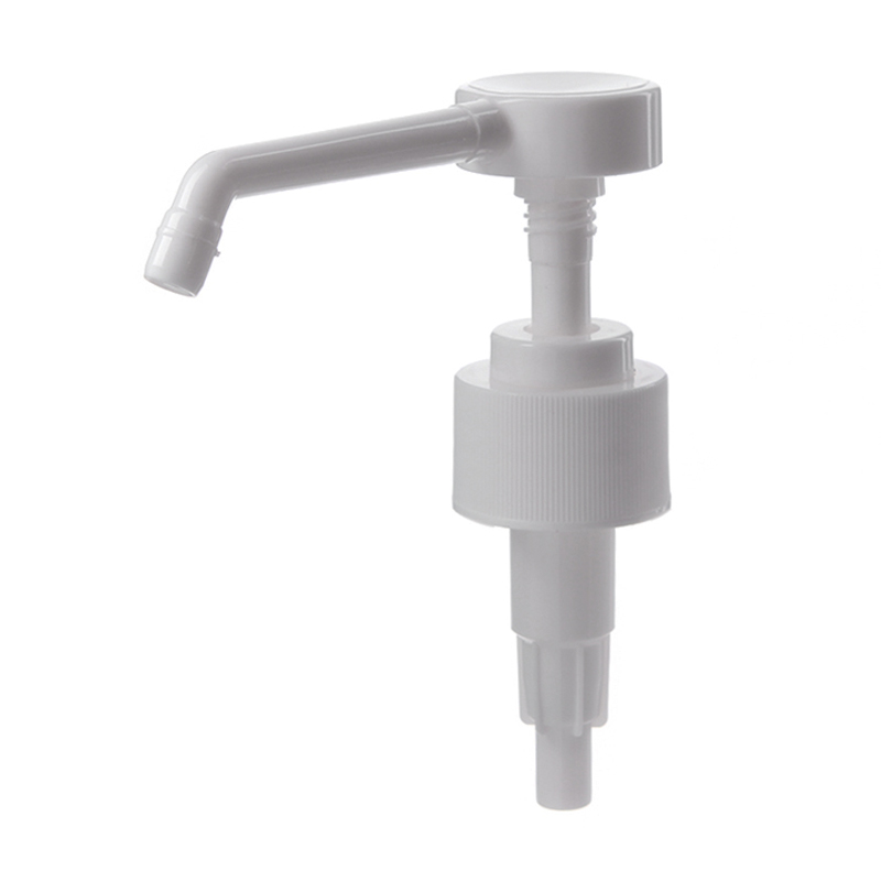 28/410 Wholesale White Ribbed Long Arm Lock-Drown Lotion Pump, 2.0ml Output - Image 2