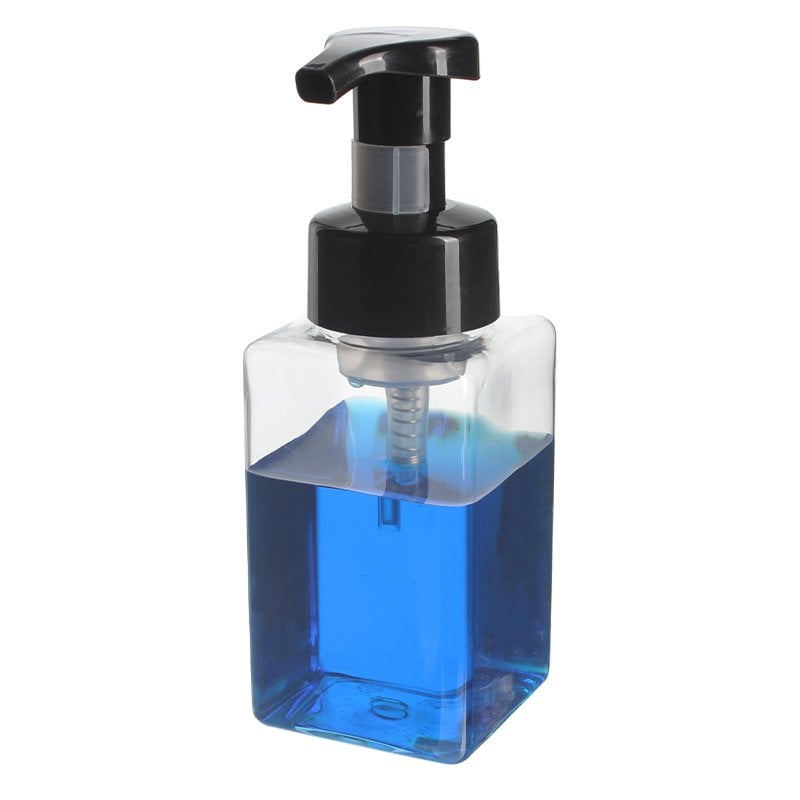 280ml Clear PET Plastic Square Foamer Bottle with 42/410 Neck