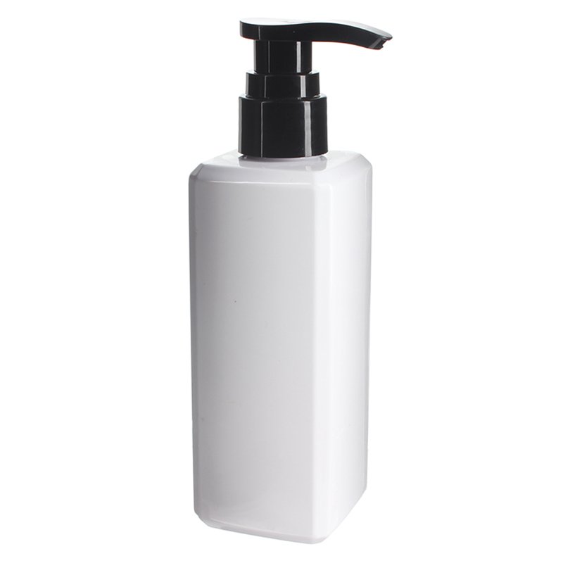 300ml/10oz White Square PET Plastic Bottle with 28/410 Neck - Image 2