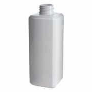 300ml/10oz White Square PET Plastic Bottle with 28/410 Neck