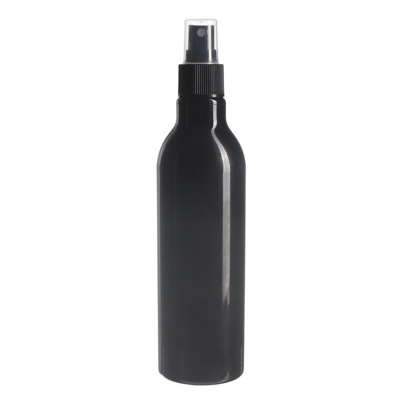 300ml/10oz Black PET Plastic Slim Round Bottle with 24/410 Neck - Image 2
